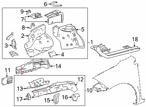 2018 Toyota Corolla Reinforcement Plate, Front Diagram for 53723-02081