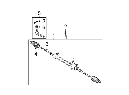 2008 Toyota Yaris Steering Gear & Linkage Diagram