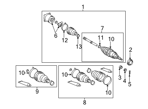 2003 Toyota Highlander Drive Axles - Rear Diagram