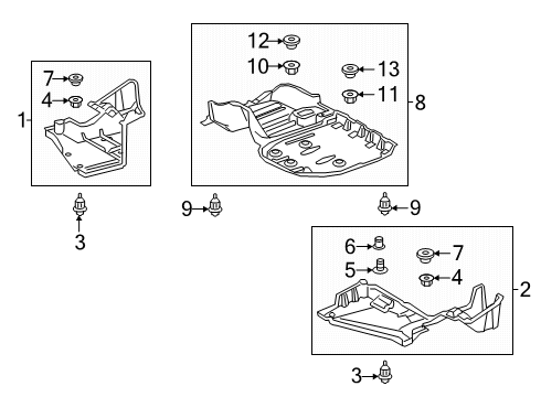 2025 Toyota Camry Under Cover & Splash Shields Diagram