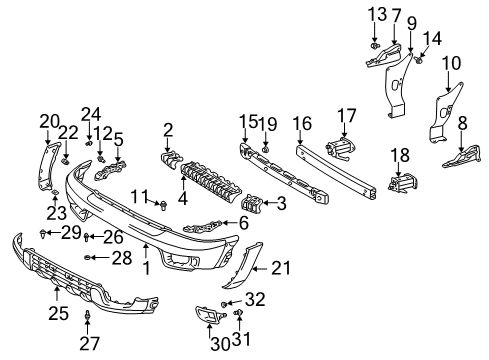 2003 Toyota 4Runner Bumper & Components - Front Diagram 2 - Thumbnail