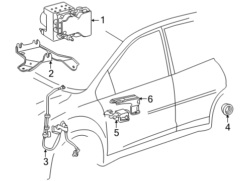 2006 Toyota Corolla ABS Components Diagram