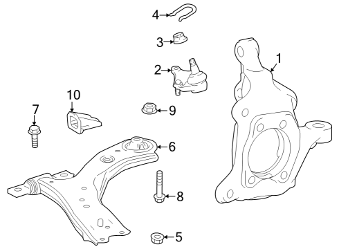2025 Toyota Grand Highlander Front Suspension Components Diagram