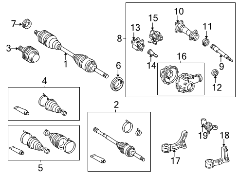 2005 Toyota Sequoia Front Support, Driver Side Diagram for 52380-04020