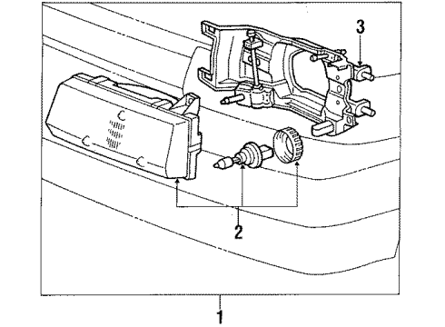 1988 Toyota Corolla Headlamp Components Diagram