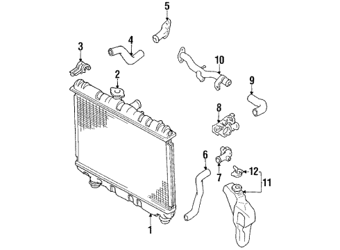 1990 Toyota Corolla Radiator & Components Diagram