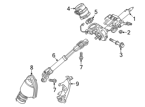 2019 Toyota C-HR Steering Column Assembly Diagram