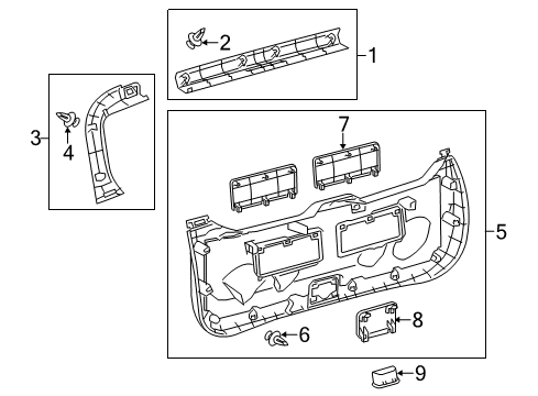2012 Toyota Prius V Interior Trim - Lift Gate Diagram
