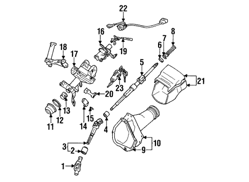 1990 Toyota Celica Steering Column & Wheel Diagram