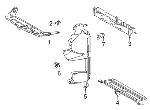 2025 Toyota Highlander Splash Shields Diagram