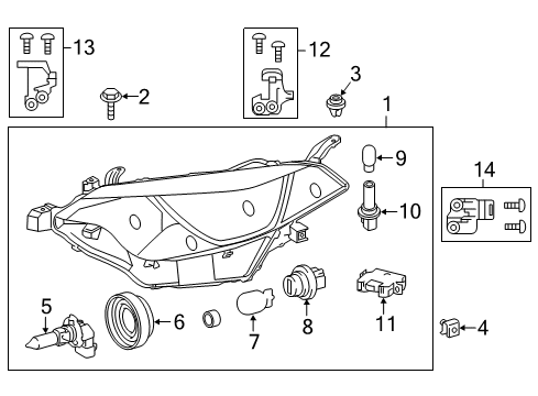 2015 Toyota Corolla Signal Bulb Socket Diagram for 81128-06470