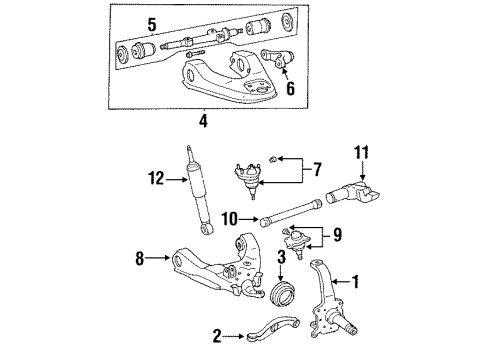 1994 Toyota Pickup Front Suspension Components Diagram