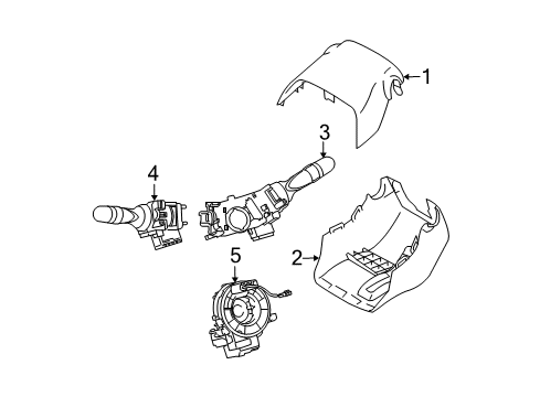 2012 Toyota Prius Shroud, Switches & Levers Diagram