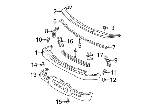 2002 Toyota Tacoma Bumper & Components - Front Diagram 2 - Thumbnail