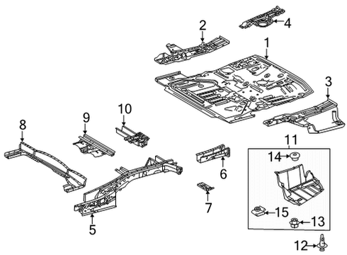 2025 Toyota Highlander Rear Floor & Rails Diagram 2 - Thumbnail