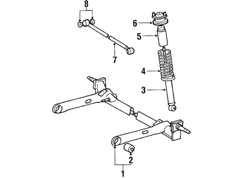 1987 Toyota Tercel Rear Suspension Components Diagram 6 - Thumbnail