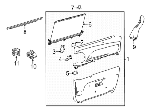 2025 Toyota Sienna Interior Trim - Side Door Diagram