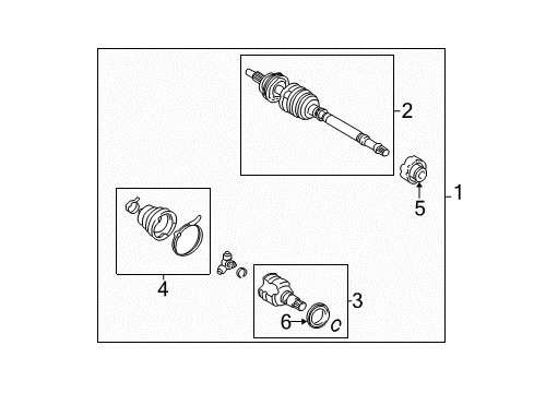 2005 Scion xB Axle Seals, Passenger Side Diagram for 90311-34023