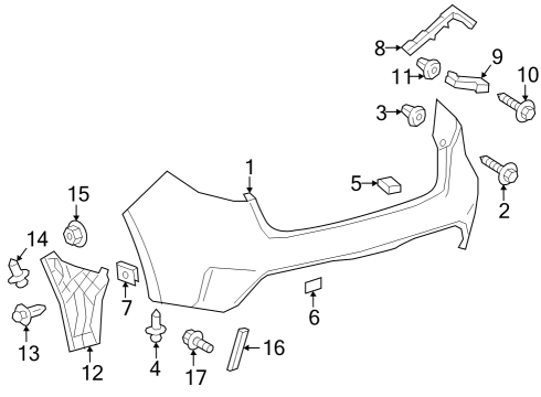 2020 Toyota Corolla Bumper & Components - Rear Diagram