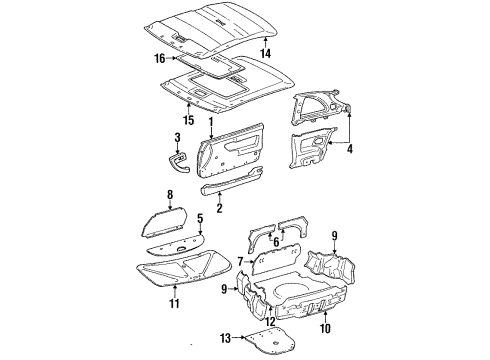 1991 Toyota Celica Interior Trim Diagram