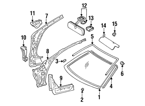 1990 Toyota Celica Glass - Windshield Diagram