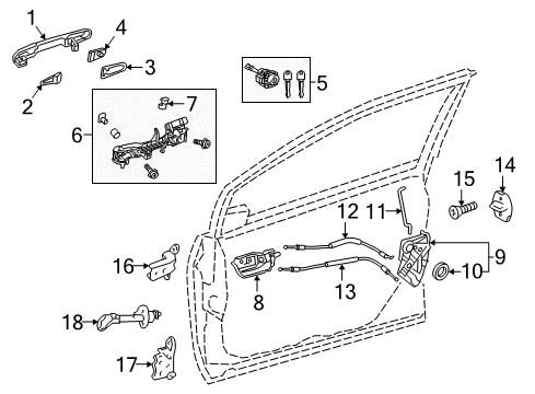 2017 Toyota Prius Prime Front Door Diagram