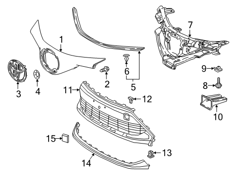2020 Toyota C-HR Grille & Components Diagram 2 - Thumbnail
