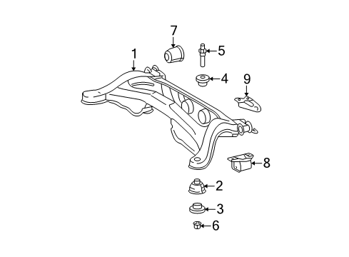 2011 Toyota Highlander Suspension Mounting - Rear Diagram 3 - Thumbnail