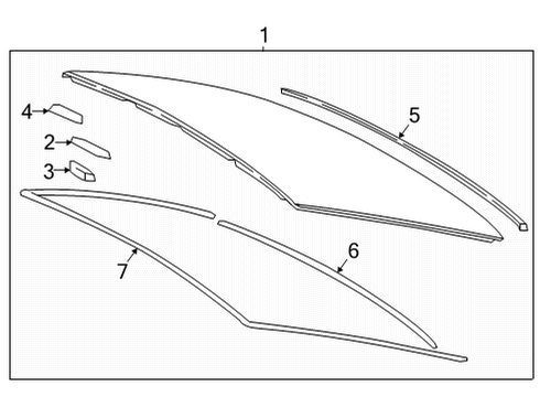2025 Toyota Mirai Glass & Hardware - Back Glass Diagram