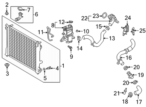 2023 Toyota Venza Radiator & Components Diagram