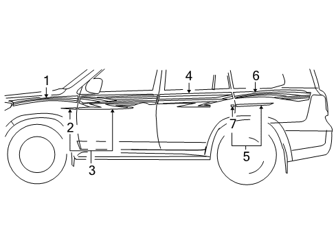 2011 Toyota Land Cruiser Stripe Tape Diagram