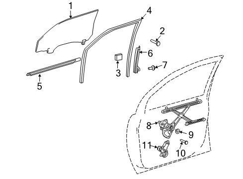 2008 Toyota Sienna Front Door Diagram