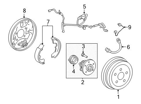 2004 Toyota Corolla Brake Components Diagram 2 - Thumbnail