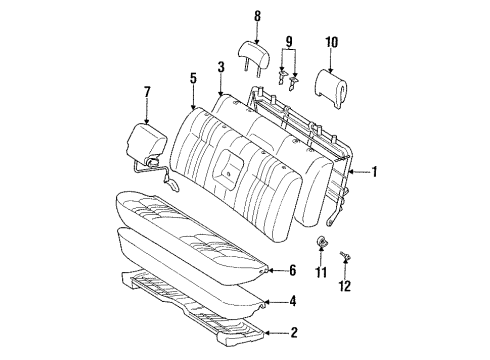 1995 Toyota T100 Front Seat Components Diagram