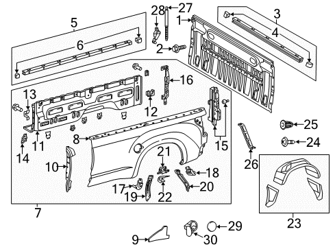 2020 Toyota Tundra Front & Side Panels Diagram 3 - Thumbnail