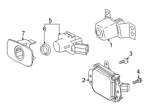 2025 Toyota Highlander Electrical Components - Front Bumper Diagram