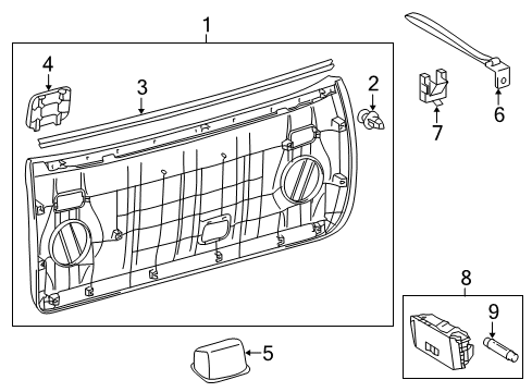 2024 Toyota 4Runner Interior Trim - Lift Gate Diagram