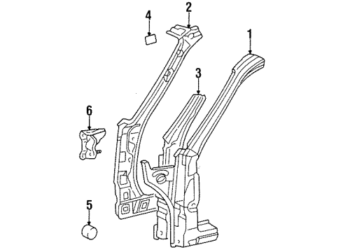 1996 Toyota Tercel Hinge Pillar Diagram 2 - Thumbnail
