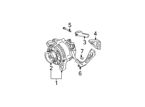 2010 Toyota Sienna Alternator Bolt Diagram for 12515-0A010