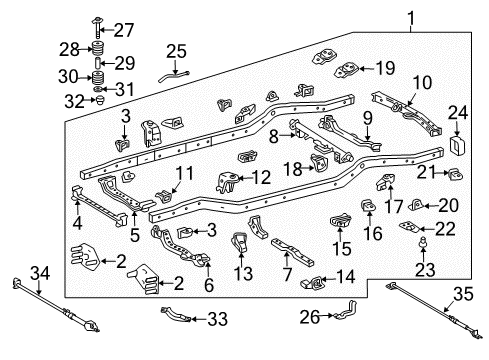 2014 Toyota FJ Cruiser Crossmember, Rear Diagram for 51202-60300