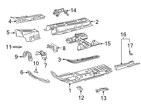 2024 Toyota RAV4 Prime Floor & Rails Diagram