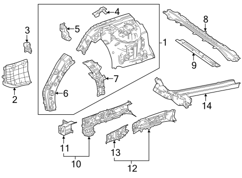 2025 Toyota Crown Structural Components & Rails Diagram