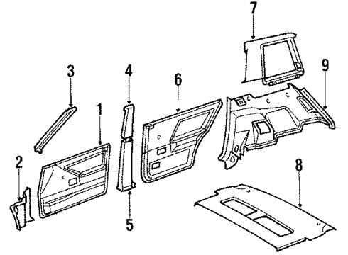 1988 Toyota Tercel Interior Trim Diagram
