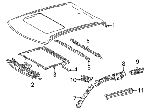 2022 Toyota Tundra Roof & Components Diagram