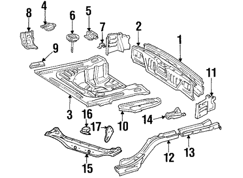 1993 Toyota Corolla Rear Crossmember Diagram for 51206-12040