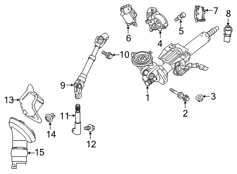 2018 Toyota Corolla iM Steering Column Assembly Diagram
