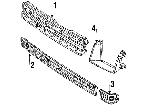 1988 Toyota Tercel Grille & Components Diagram