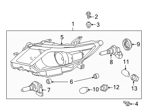 2012 Toyota Camry Headlamps Diagram 2 - Thumbnail