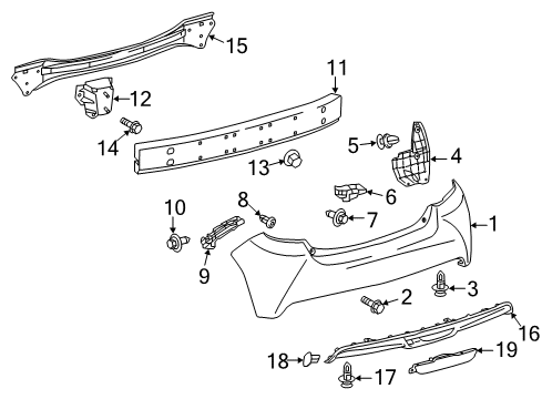 2017 Toyota Yaris Bumper & Components - Rear Diagram