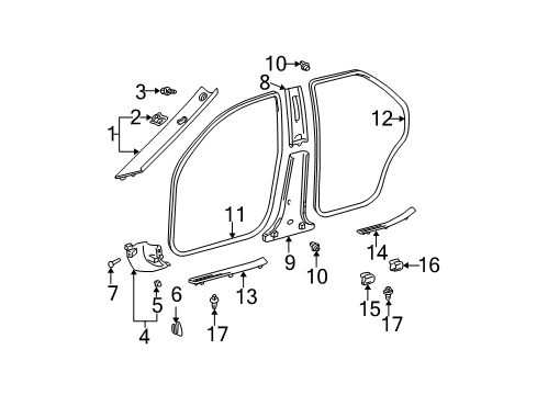 2005 Toyota Camry Interior Trim - Pillars Diagram 2 - Thumbnail